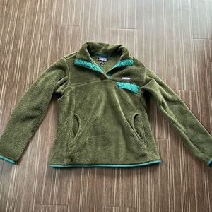 Patagonia Retool Green Pullover Snap Sweatshirt
